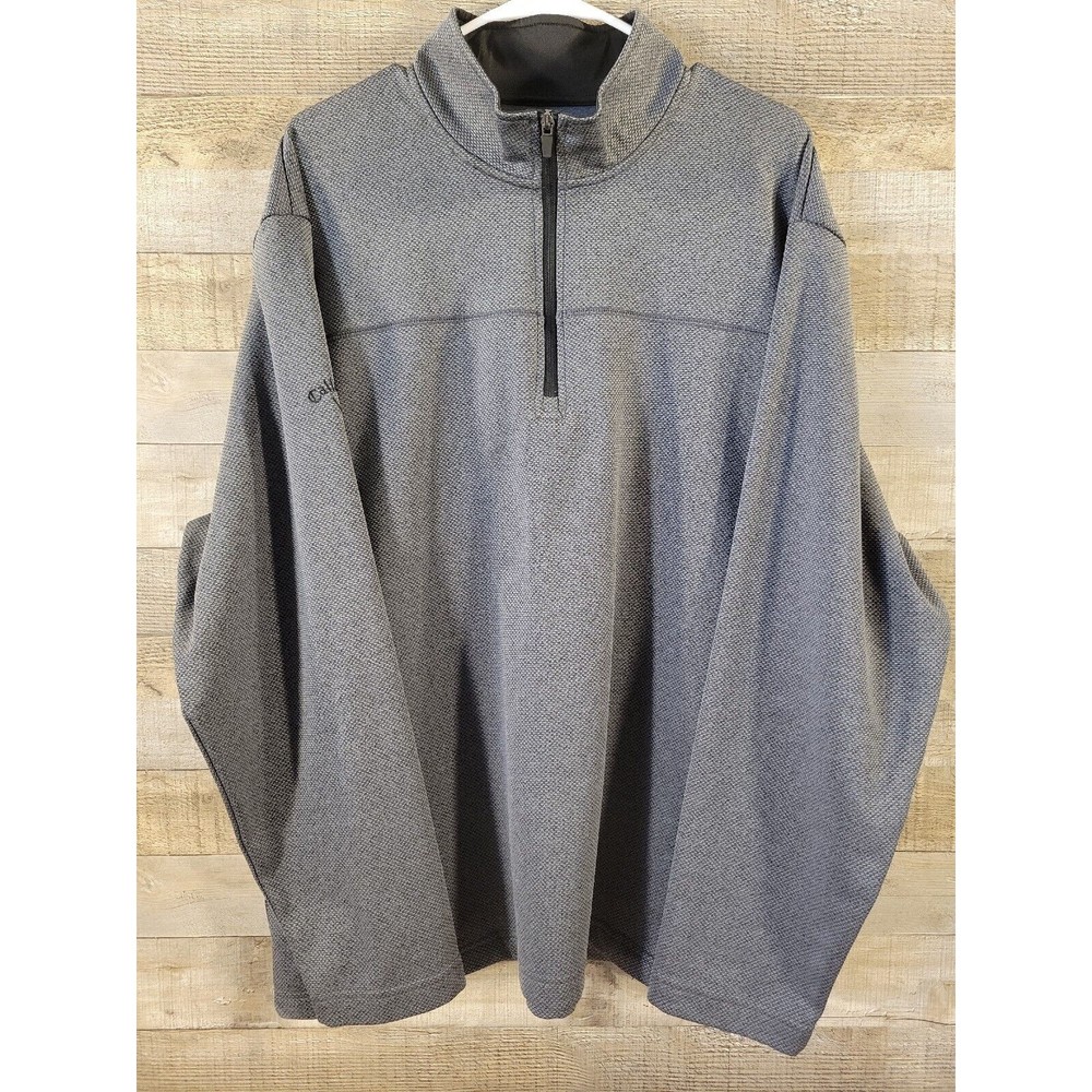 Callaway 1/4 Zip Pullover Sweater Jacket Golf Gray pinpoint Mens Size XL